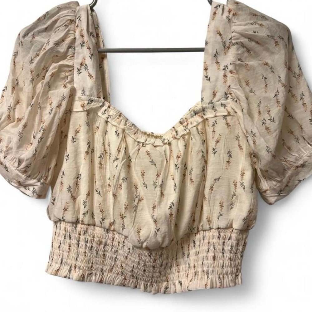 Chic Floral Puff Sleeve Blouse